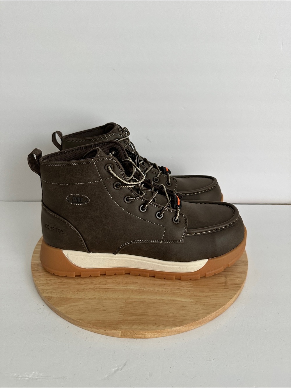 Lugz Yard LX Composite Toe Mens Slip Resistant Flat Heel Work Boots